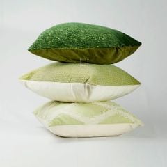 Vỏ Gối Tựa Lưng Tông Xanh Lá Mix Họa Tiết Tinh Tế