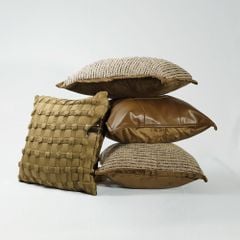 Vỏ Gối Tựa Lưng Nâu Maillard Phong Cách Wabi Sabi
