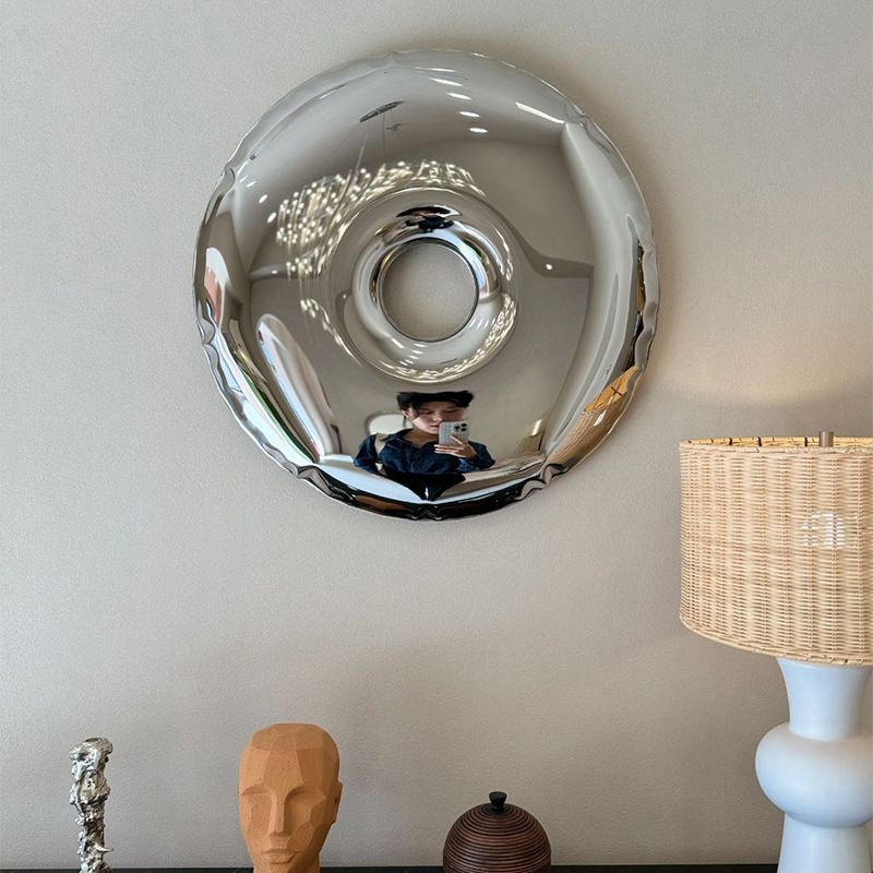 Gương Lõm Thép Không Gỉ Nghệ Thuật Treo Tường Hình Donut