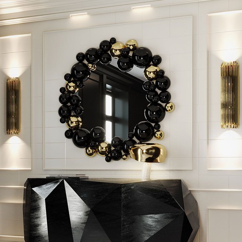 Gương Trang Trí Treo Tường Bong Bóng Thép Không Gỉ Cao Cấp