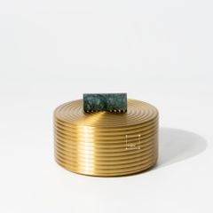 Hộp Đựng Trang Sức Decor Kim Loại Tròn Nắp Cẩm Thạch Sang Trọng