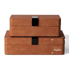 Hộp Đựng Trang Sức Minimalist Phủ Nhung Cam Đất