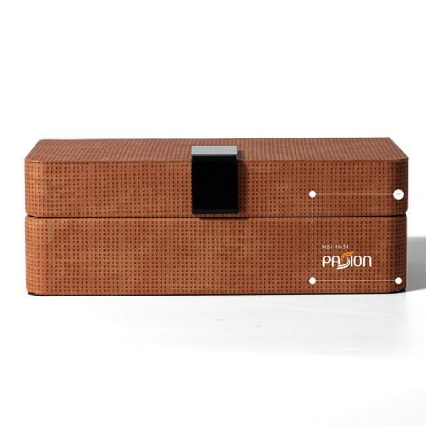 Hộp Đựng Trang Sức Minimalist Phủ Nhung Cam Đất