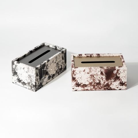 Hộp Khăn Giấy PU Giả Lông Ngựa Bày Trí Bàn Tiệc