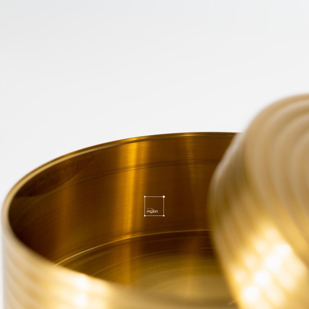 Hộp Đựng Trang Sức Decor Kim Loại Tròn Nắp Cẩm Thạch Sang Trọng