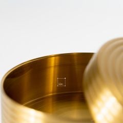 Hộp Đựng Trang Sức Decor Kim Loại Tròn Nắp Cẩm Thạch Sang Trọng