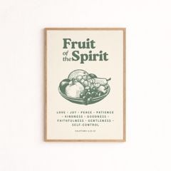 Bộ 3 Tranh Vintage Xanh Olive – Psalm & Fruit of the Spirit