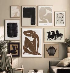 Bộ 9 Tranh Hình Học Boho – Neutral Forms