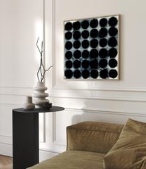 Tranh Treo Tường Trừu Tượng Nghệ Thuật Chấm Bi Indigo