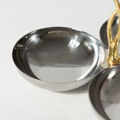 Khay Decor 3 Ngăn Inox Hình Lá Bạch Quả Sang Trọng