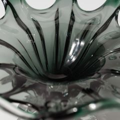 Dĩa Trang Trí Thủy Tinh H ình Cánh Hoa Tuyết Xanh Lục Sang Trọng