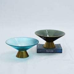 Khay Dĩa Thủy Tinh Tròn Trang Trí Bàn Tiệc