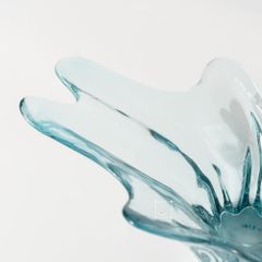 Đĩa Đựng Trái Cây Thủy Tinh Đế Dày Gợn Sóng