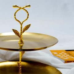 Dĩa Trái Cây 2 Tầng Hình Chiếc Lá Thép Không Gỉ Châu Âu