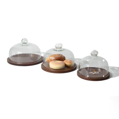 Dĩa Gỗ Cổ Điển Có Nắp Đậy Bày Trí Bàn Tiệc