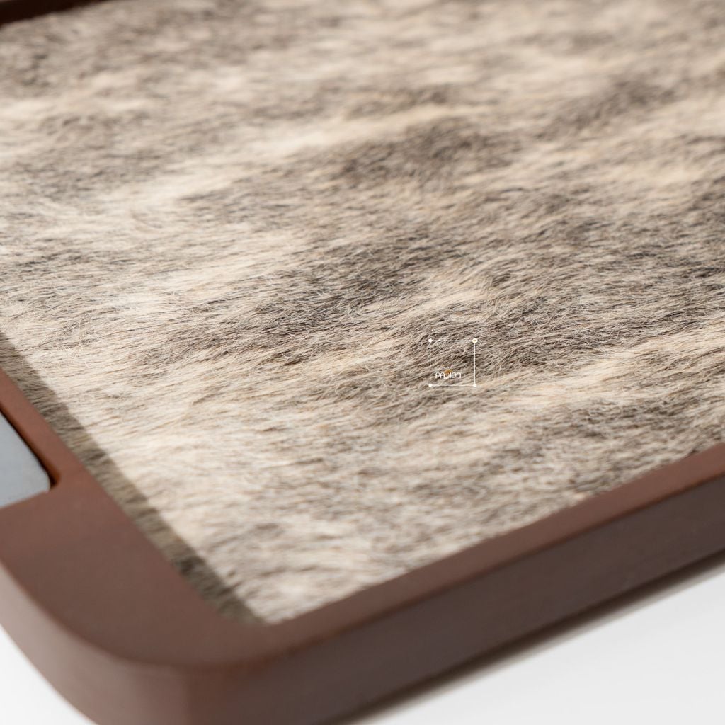 Khay Gỗ Trang Trí Lót Lông Đuôi Ngựa Châu Âu Sang Trọng