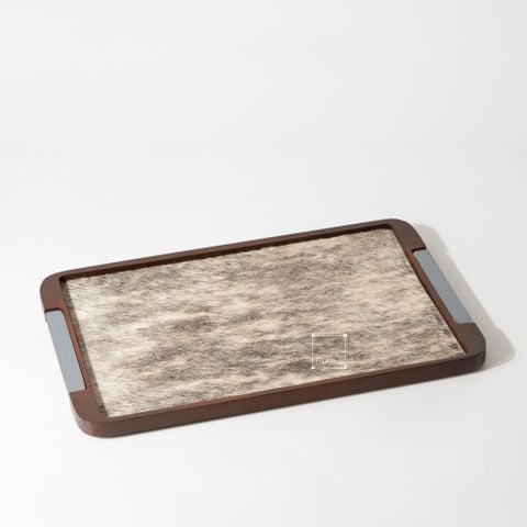 Khay Gỗ Trang Trí Lót Lông Đuôi Ngựa Châu Âu Sang Trọng