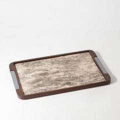 Khay Gỗ Trang Trí Lót Lông Đuôi Ngựa Châu Âu Sang Trọng