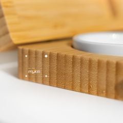 Khay Gỗ Tre Đựng Phô Mai Đồ Ăn Nhẹ Kiểu Vali Gấp Kèm Muỗng Nĩa
