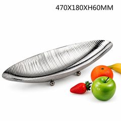 Khay Trưng Bày Thực Phẩm Inox Dáng Lá Cho Buffet