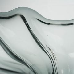 Dĩa Thủy Tinh Decor Trái Cây Sang Trọng Xám