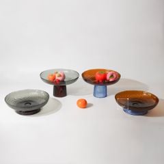 Dĩa Trái Cây Thủy Tinh Có Chân Đế Đựng Trái Cây Thức Ăn Nhẹ