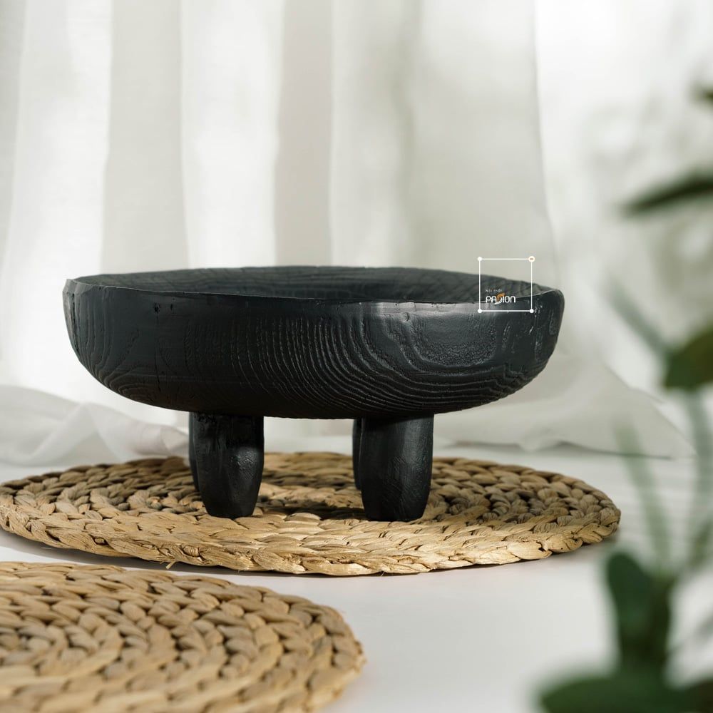 Khay Gỗ Decor Có Chân Đựng Trái Cây Wabi Sabi Trang Trí Bàn