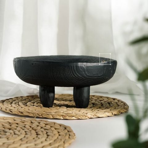 Khay Gỗ Decor Có Chân Đựng Trái Cây Wabi Sabi Trang Trí Bàn