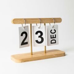 Lịch Decor Ngày Tháng Tự Lật Bằng Gỗ