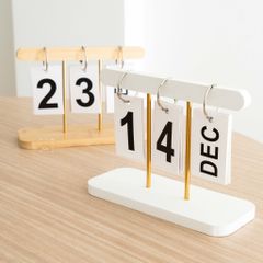Lịch Decor Ngày Tháng Tự Lật Bằng Gỗ