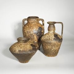 Bình Hoa Gốm Sứ Cổ Phong Cách Wabi Sabi Nâu Cổ