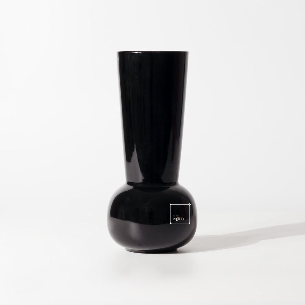 Bình Hoa Gốm Sứ Phủ Bóng Đen Đỏ Sang Trọng