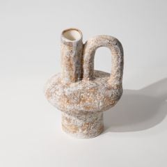 Bình Hoa Gốm Wabi Sabi Nâu Cổ Daigo