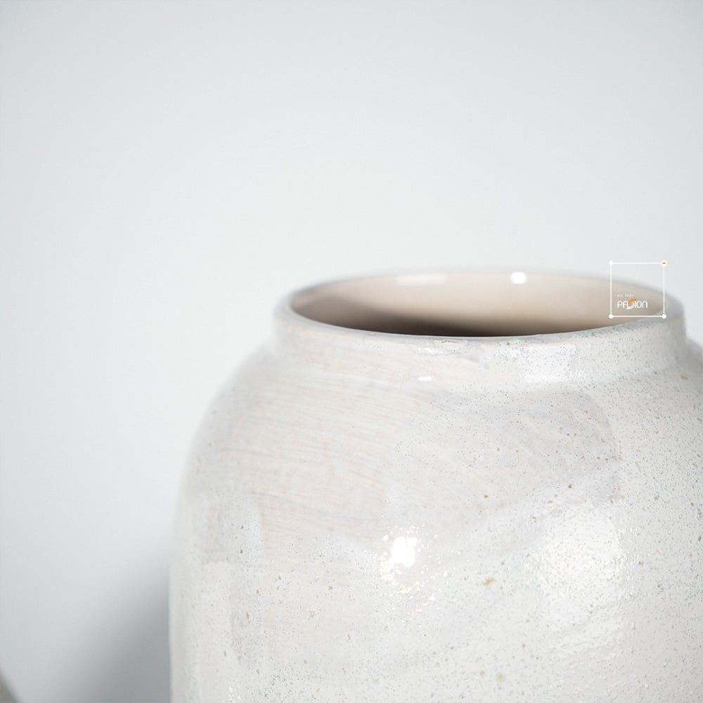 Bình Hoa Gốm Men Chấm Speckled Nghệ Thuật