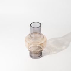 Bình Hoa Thủy Tinh Màu Gradient Xanh Nâu Bụng Phân Tầng