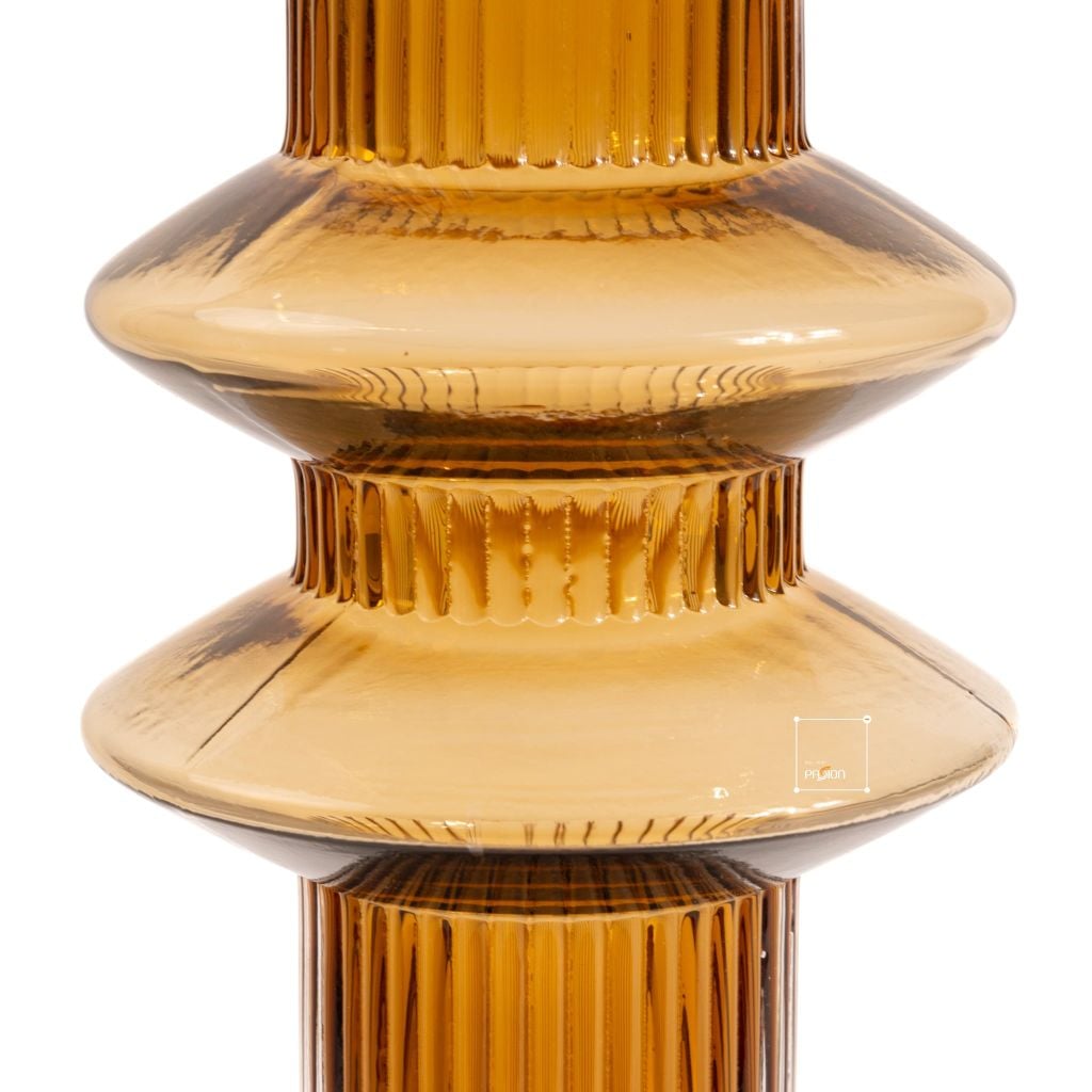 Bình Hoa Thủy Tinh Nâu Phong Cách Tháp Tầng