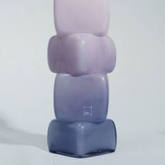 Bình Hoa Thủy Tinh Hình Đá Khối Xếp Tầng Gradient
