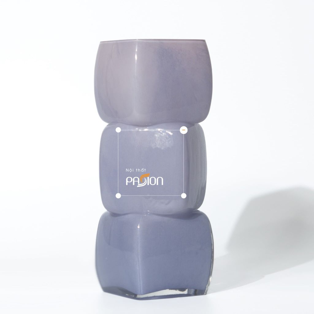 Bình Hoa Thủy Tinh Hình Đá Khối Xếp Tầng Gradient