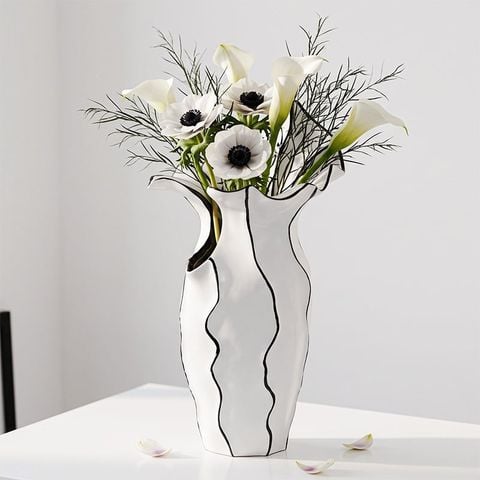 Bình Hoa Decor Kiểu Dáng Hoa Huệ Trắng