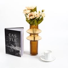 Bình Hoa Thủy Tinh Nâu Phong Cách Tháp Tầng