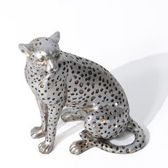 Tượng Báo Jaguar Màu Bạc Trang Trí