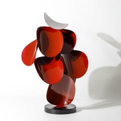 Tượng Trang Trí Bằng Kim Loại Lá Tròn Xếp Tầng Mô Hình