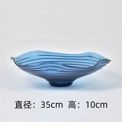 Đĩa Đựng Trái Cây Thủy Tinh Đế Dày Gợn Sóng