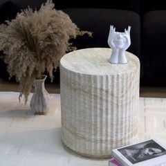 Bàn Phụ Dáng cột La Mã Giả Đá Travertine