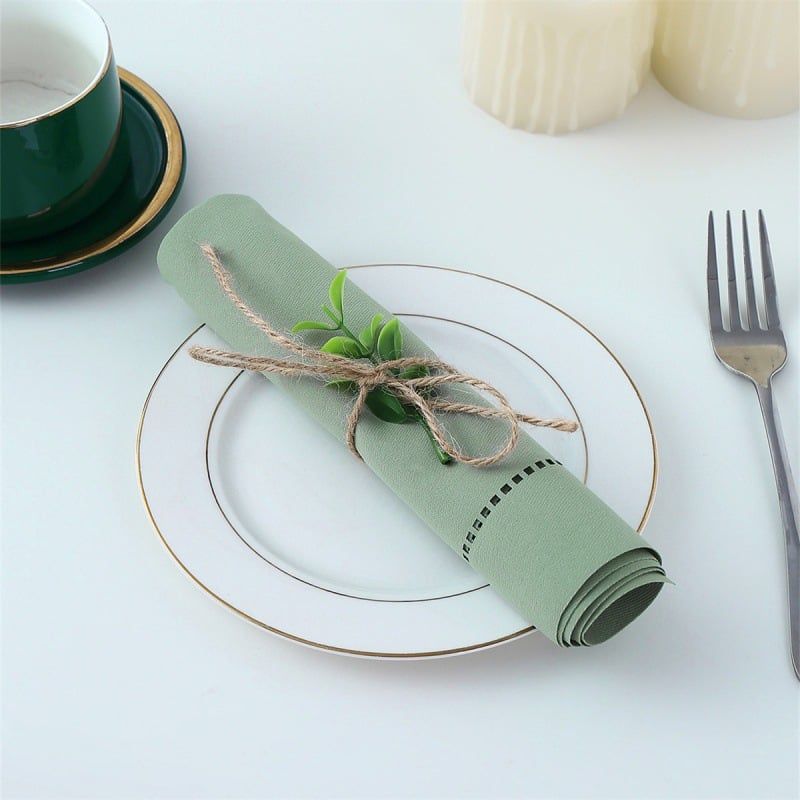 Khăn Ăn Vải Trang Trí Bàn Tiệc Viền Đính Đá Sang Trọng 43x43cm