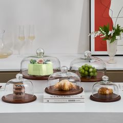 Dĩa Gỗ Cổ Điển Có Nắp Đậy Bày Trí Bàn Tiệc