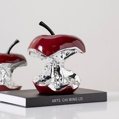 Tượng Decor Quả Táo Resin Trừu Tượng Phối Bạc