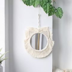 Tranh Gương Dệt Boho Lông Vũ Trang Trí Phòng Khách Phòng Ngủ