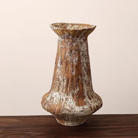 Bình Hoa Gốm Thô Thủ Công Wabi Sabi Cổ Điển