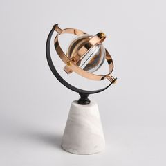 Quả Cầu Pha Lê Inox Chân Đá Cẩm Thạch Sang Trọng